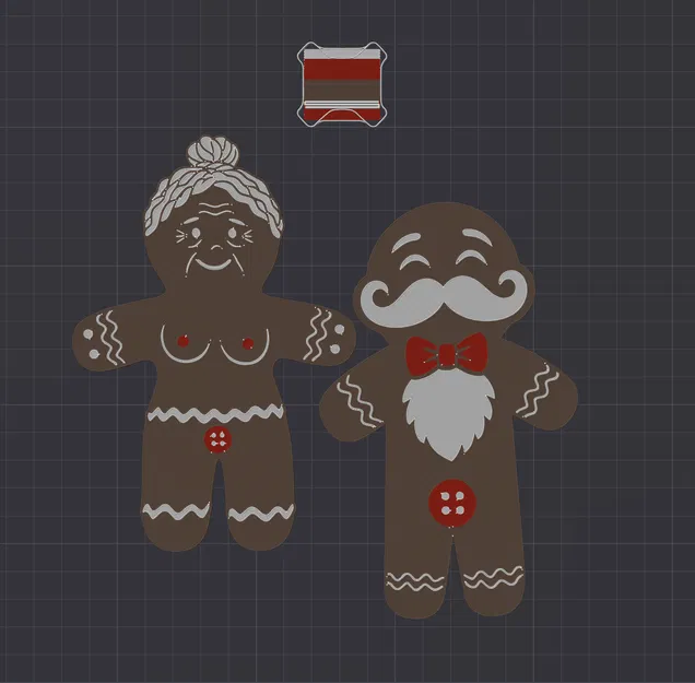 Lebkuchen-Duo (Bà & Ông Claus) – bộ 2 bánh gừng bề mặt mịn - Image 3