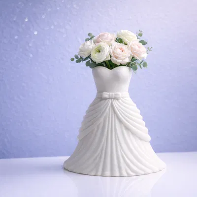 Bình Cắm Hoa Váy Cưới Cô Dâu – Decor In 3D Sang Trọng