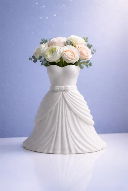 Bình Cắm Hoa Váy Cưới Cô Dâu – Decor In 3D Sang Trọng - Image 2