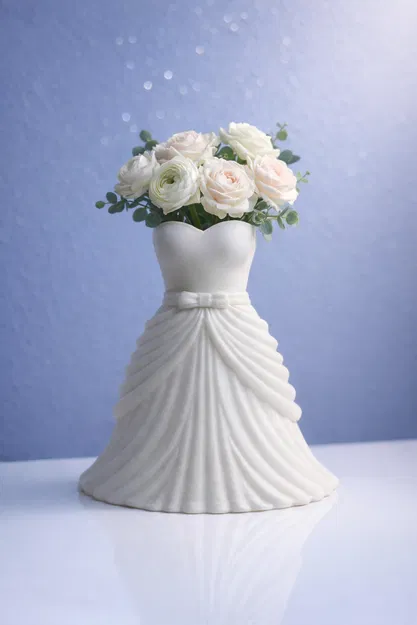 Bình Cắm Hoa Váy Cưới Cô Dâu – Decor In 3D Sang Trọng - Image 3