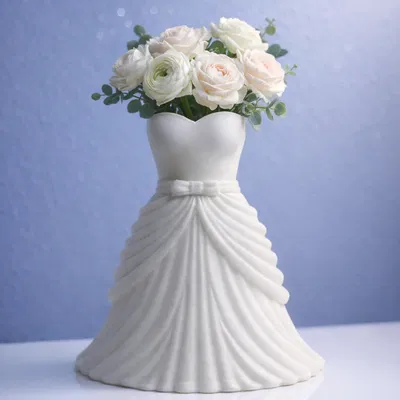 Bình Cắm Hoa Váy Cưới Cô Dâu – Decor In 3D Sang Trọng