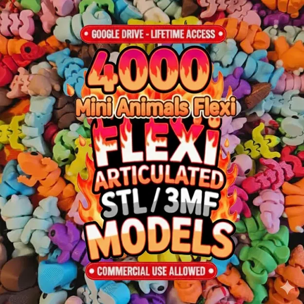 Bộ 4000+ Flexi Mini Animals STL & 3MF | Mẫu 3D In Articulated - Image 1