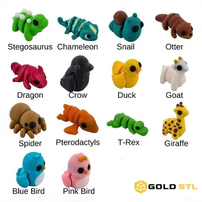 Bộ 4000+ Flexi Mini Animals STL & 3MF | Mẫu 3D In Articulated