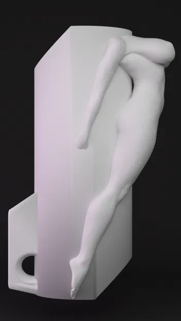 Ốp đựng bật lửa Bic – cô gái nude 2 (Bic Lighter Case nude Girl 2) - Image 2