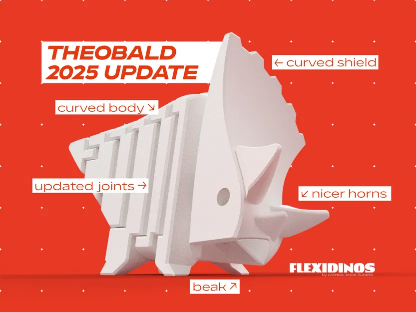 FlexiDinos Gertrude – Triceratops flexi print-in-place (Theobald update 2025) - Image 1