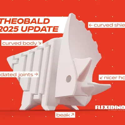 FlexiDinos Gertrude – Triceratops flexi print-in-place (Theobald update 2025)