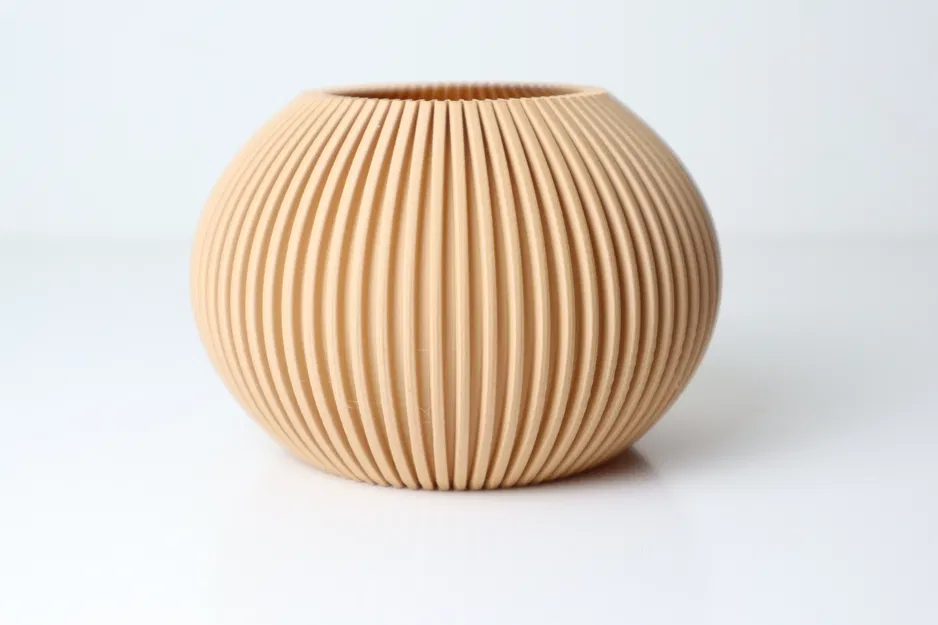 Bình Tròn Xếp Ly – Bình Trang Trí Gân Nổi Hiện Đại - Image 4