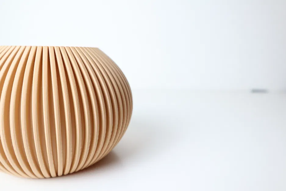 Bình Tròn Xếp Ly – Bình Trang Trí Gân Nổi Hiện Đại - Image 5