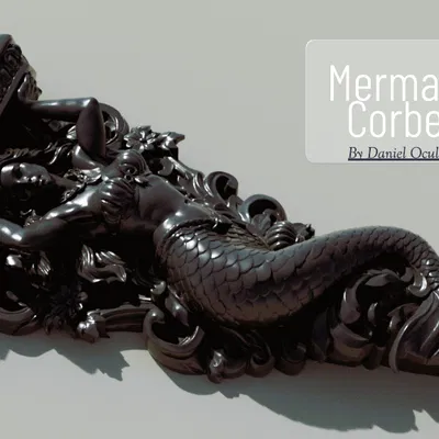 Mermaid Corbel – Bracket Kiến Trúc Phong Cách Nautical (STL Trang Trí)