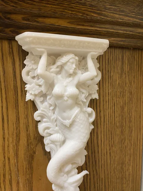 Mermaid Corbel – Bracket Kiến Trúc Phong Cách Nautical (STL Trang Trí) - Image 2