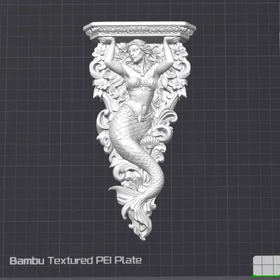 Mermaid Corbel – Bracket Kiến Trúc Phong Cách Nautical (STL Trang Trí)