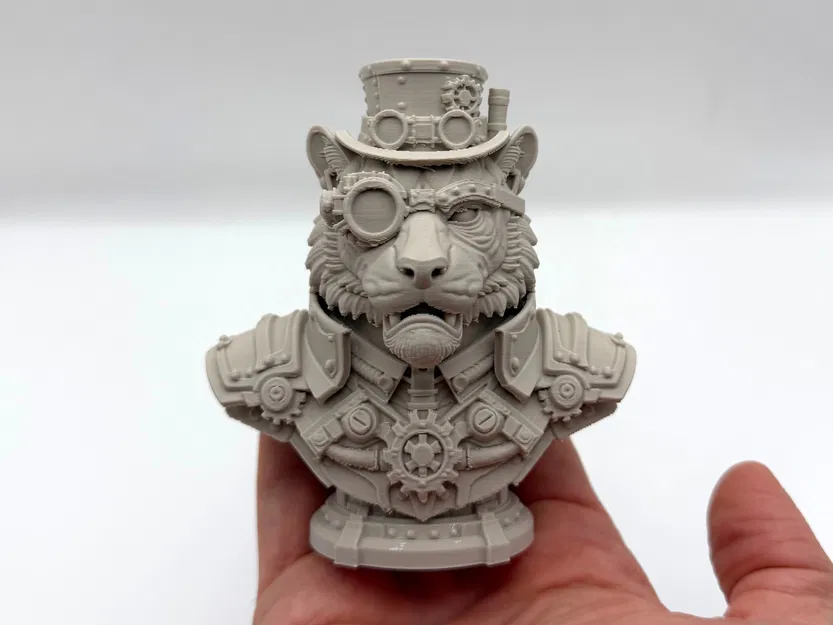 Tượng Bán Thân Hổ Steampunk (Tiger Steampunk Bust) - Image 1
