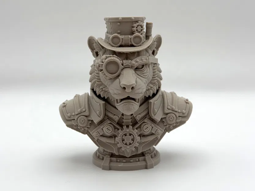 Tượng Bán Thân Hổ Steampunk (Tiger Steampunk Bust) - Image 2