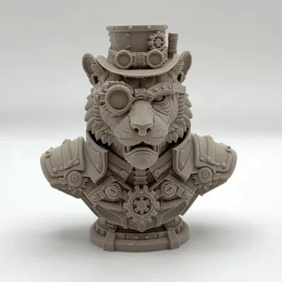 Tượng Bán Thân Hổ Steampunk (Tiger Steampunk Bust)