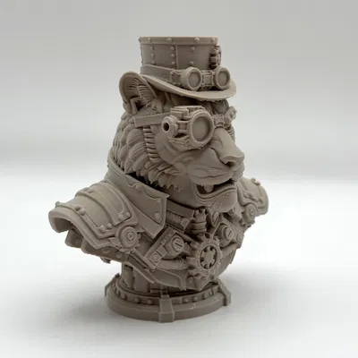 Tượng Bán Thân Hổ Steampunk (Tiger Steampunk Bust)