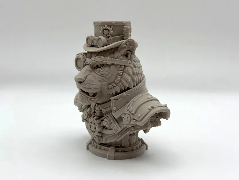 Tượng Bán Thân Hổ Steampunk (Tiger Steampunk Bust) - Image 5