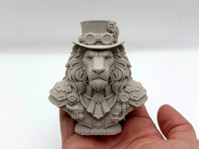 Tượng Bán Thân Sư Tử Steampunk (Lion Steampunk Bust) - Image 1