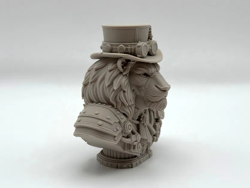 Tượng Bán Thân Sư Tử Steampunk (Lion Steampunk Bust) - Image 3