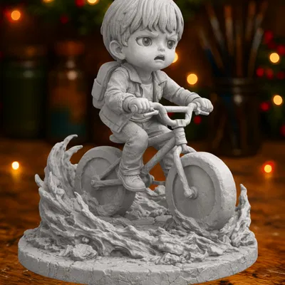 Chibi Eleven đạp xe – Cảnh biểu tượng từ Stranger Things