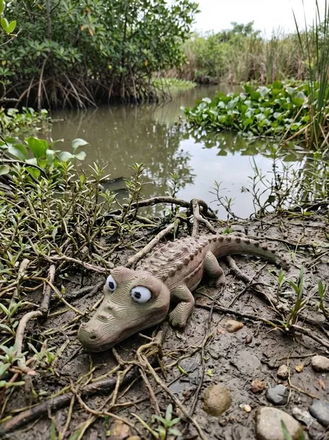 Móc Khóa Cá Sấu “Mắt To” (Big Eyes Crocodile Keychain) - Image 1