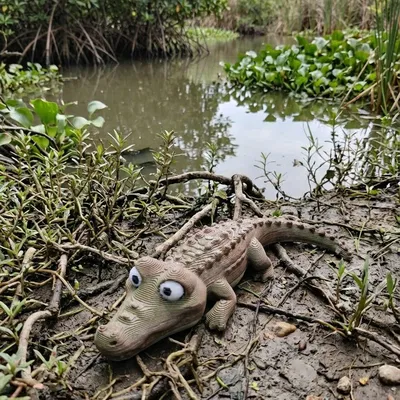 Móc Khóa Cá Sấu “Mắt To” (Big Eyes Crocodile Keychain)