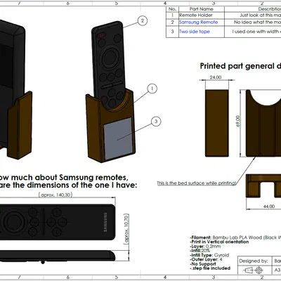 Giá đỡ remote Samsung OLED bản đơn giản