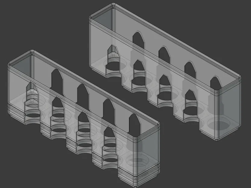 Gridfinity Terraced Holder Stackers cho chai dropper cao (74mm) - Image 1