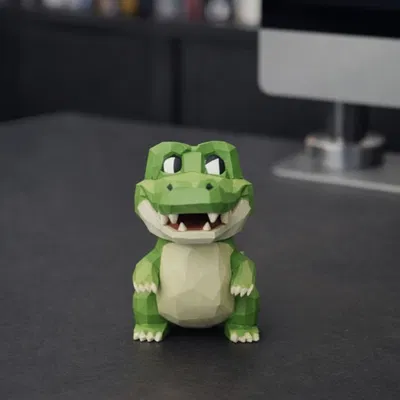Mô Hình Cá Sấu Hình Học (Low Poly)