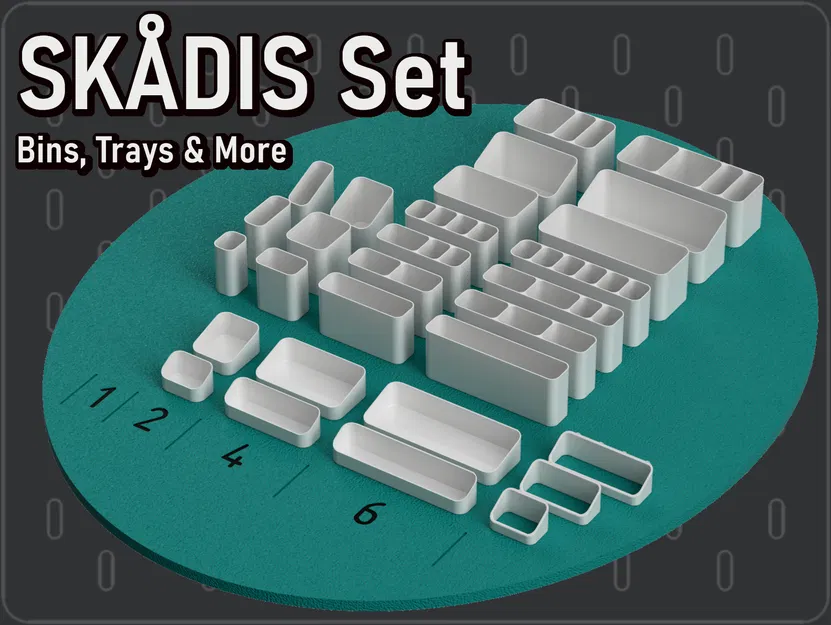 Bộ IKEA SKÅDIS Ultimate: Bin, Tray & Hanger (29 món) - Image 1