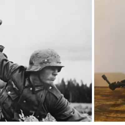 Dummy 13 lựu đạn Đức (German grenade) để chụp hình