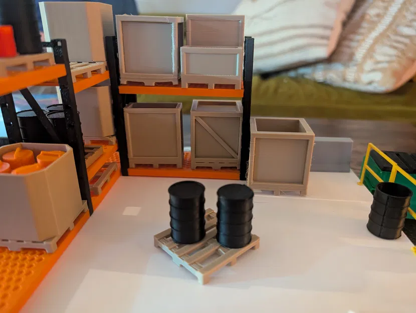 Gói Mega Thùng Pallet Tỉ Lệ 1:32 – Pallet Liền Khối, Nắp Mở & Nắp Kín - Image 2