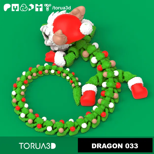 Rồng khớp Articulated 033 - Print in place - No supports - STL - Image 3