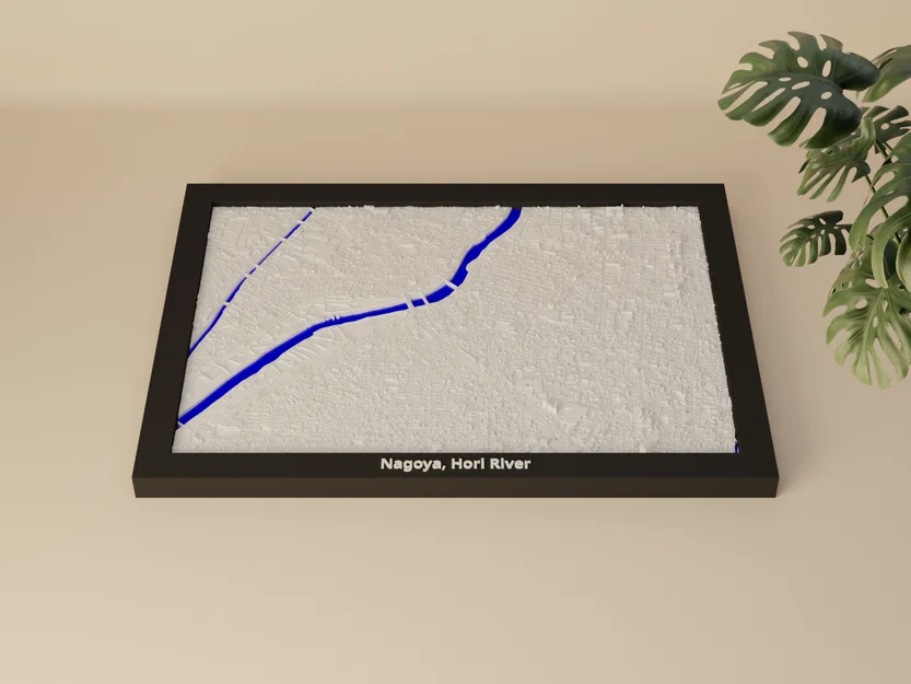 Nagoya, sông Hori, Nhật Bản - Mô hình thu nhỏ 3D - Image 1