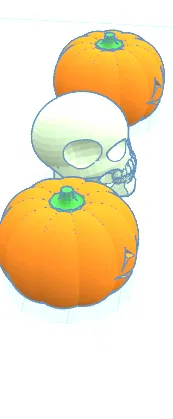 Combo Halloween (Halloween bundle): Đầu lâu skeleton & 2 bí ngô - Image 2