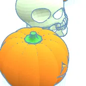 Combo Halloween (Halloween bundle): Đầu lâu skeleton & 2 bí ngô