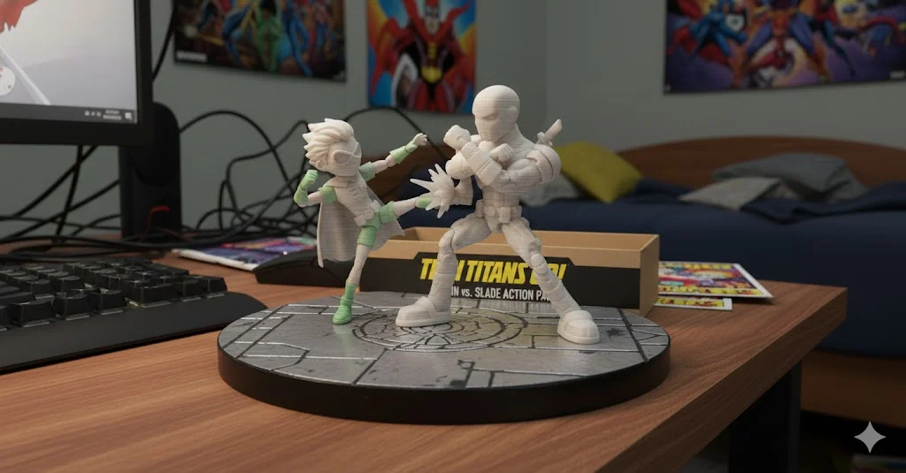 Robin vs Slade (Teen Titans) - Mô hình hành động 1
