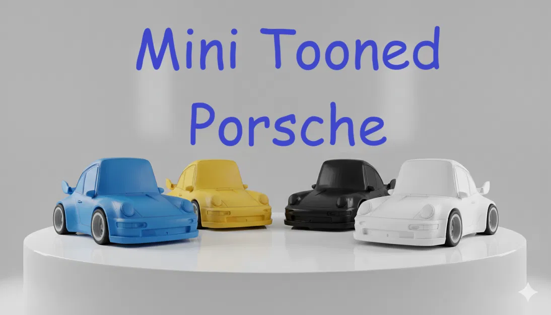 Mini Tooned Porsche – Mẫu 3D xe Porsche kiểu hoạt hình - Image 1