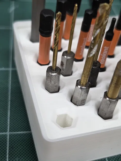 Khay lưu trữ Hex Bit Gridfinity dạng sâu cho bit dài - Image 3