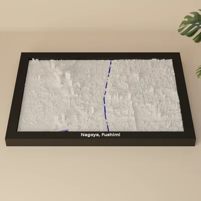 Nagoya, Fushimi, Nhật Bản - Mô hình 3D thu nhỏ địa hình