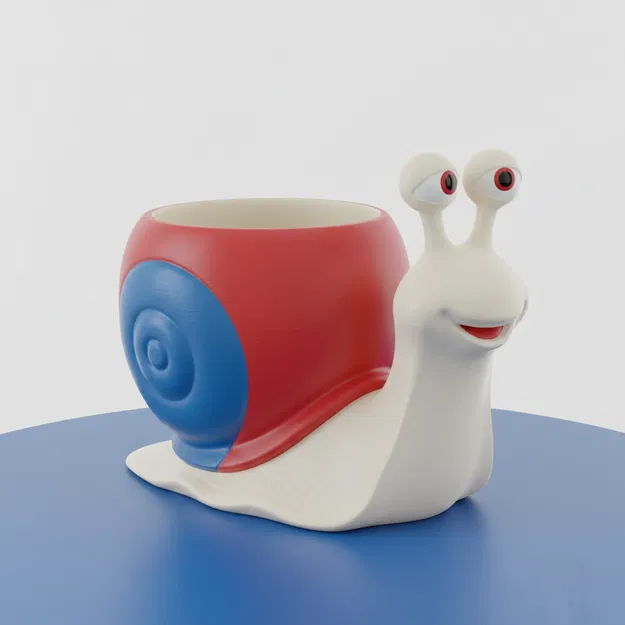 Chậu Cây Ốc Sên (Snail Planter Pot) – Mẫu 3D Printable Dễ Thương Để Bàn - Image 1