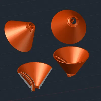 Phễu có ren G½ và lỗ thoát khí