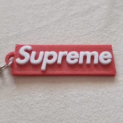 Móc khóa chữ nổi phong cách Supreme, in 2 màu không cần AMS