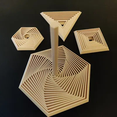 Polygon fidget tuỳ biến theo số cạnh (tam giác–nonagon…): parametric, có handle/solid middle