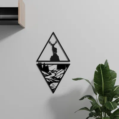 Tranh Treo Tường Nai Và Dòng Sông (Deer And The River Wall Art)