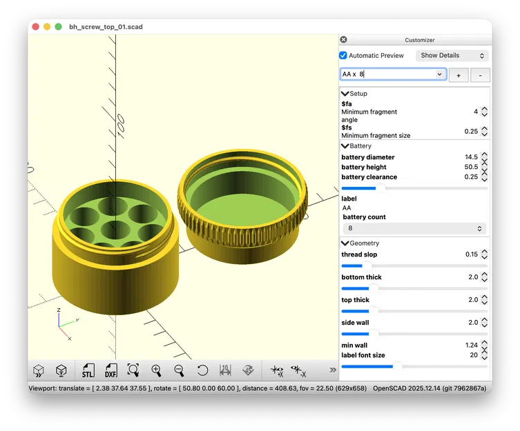 Hộp Đựng Pin Nắp Vặn (Screw Top Battery Case) - Image 4