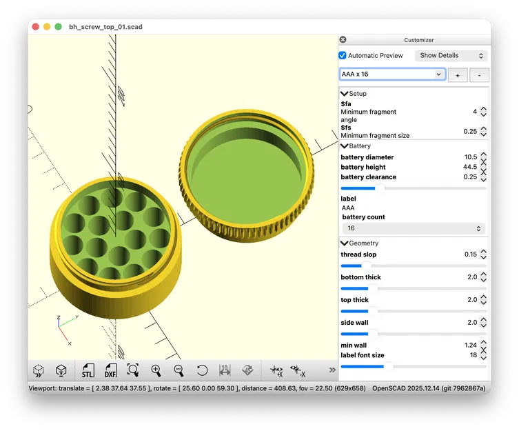 Hộp Đựng Pin Nắp Vặn (Screw Top Battery Case) - Image 5