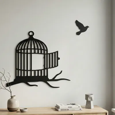 Wall Art Lồng Chim - Silhouette Hiện Đại Treo Tường