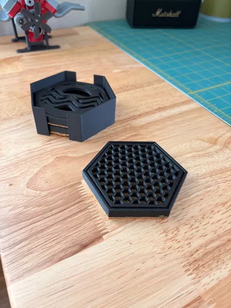 Bộ lót ly lục giác 3 thiết kế (Three design hexagon coaster set) - Image 1