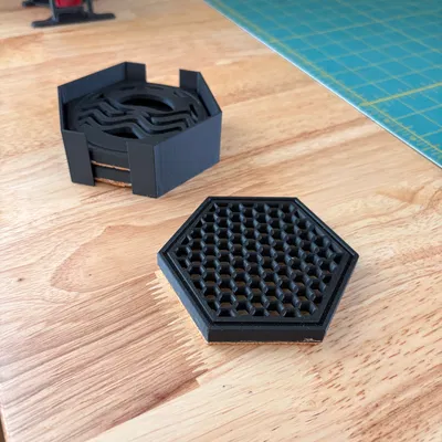 Bộ lót ly lục giác 3 thiết kế (Three design hexagon coaster set)