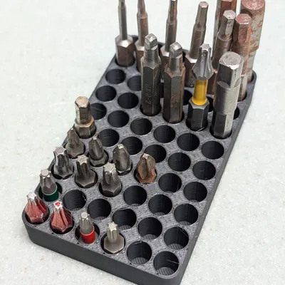 Khay/Holder Hex Bit đơn giản 60 lỗ (kèm OpenSCAD Generator)